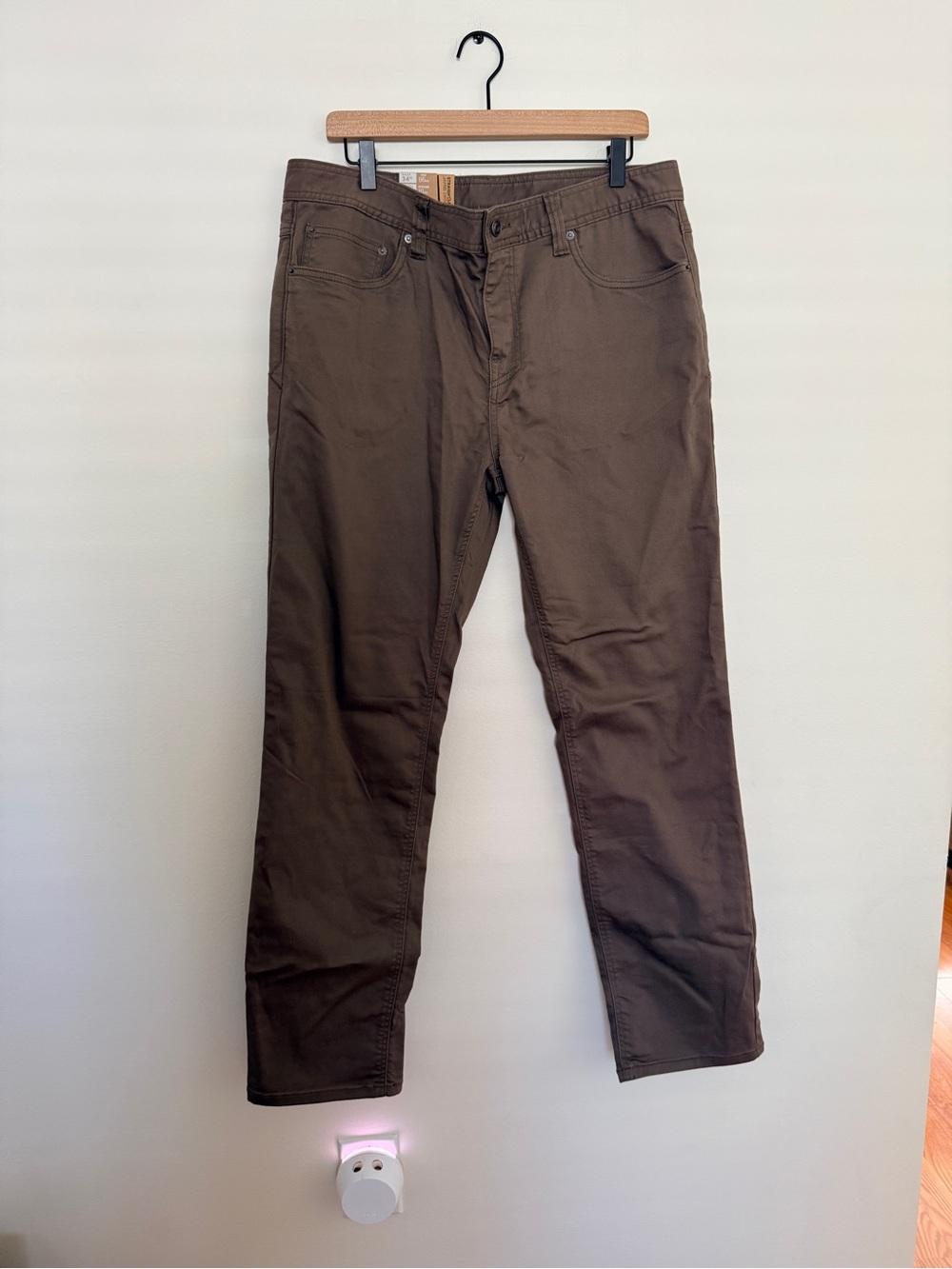 Men's Brown Prana Straight-Leg Pants 34 x 32